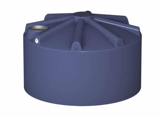 round blue poly rainwater tank